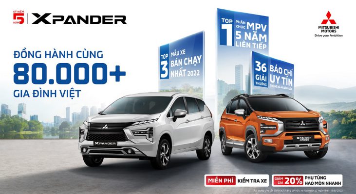 MITSUBISHI XPANDER ĐẠT DOANH SỐ 80.000 XE SAU 5 NĂM RA MẮT