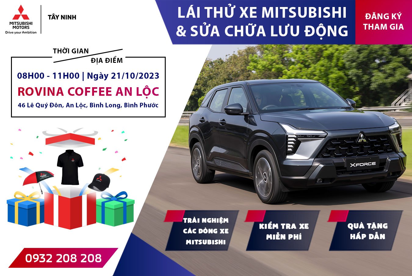 LÁI THỬ VÀ SỬA CHỮA LƯU ĐỘNG XE MITSUBISHI TẠI BÌNH LONG, BÌNH PHƯỚC